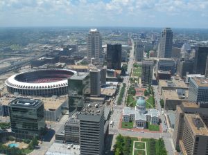The view from the top of the Gateway Arch